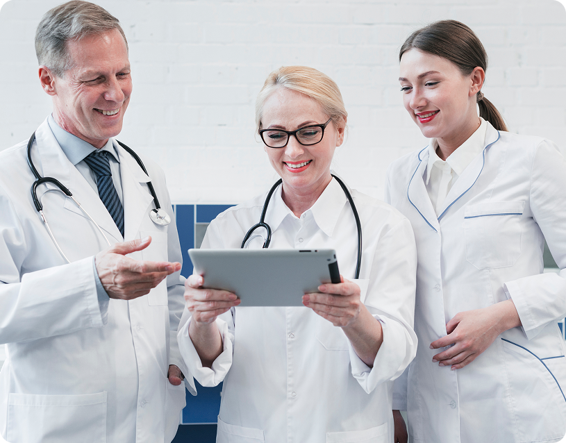 Doctors using tablet